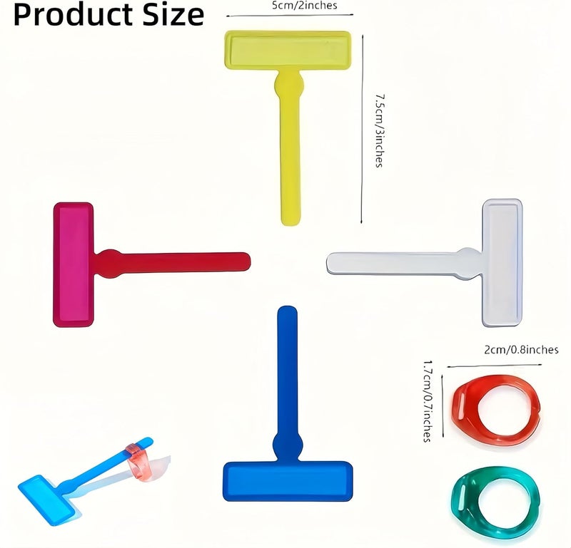 bepisof 14Pcs Colorful Dyslexia Tools,Guided Reading Strips with Finger Pointers,Highlighter for Reading Trackers Reading Tools for Kids - Image 2